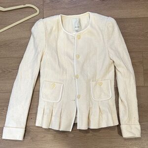 Elevenses Cream Textured Blazer